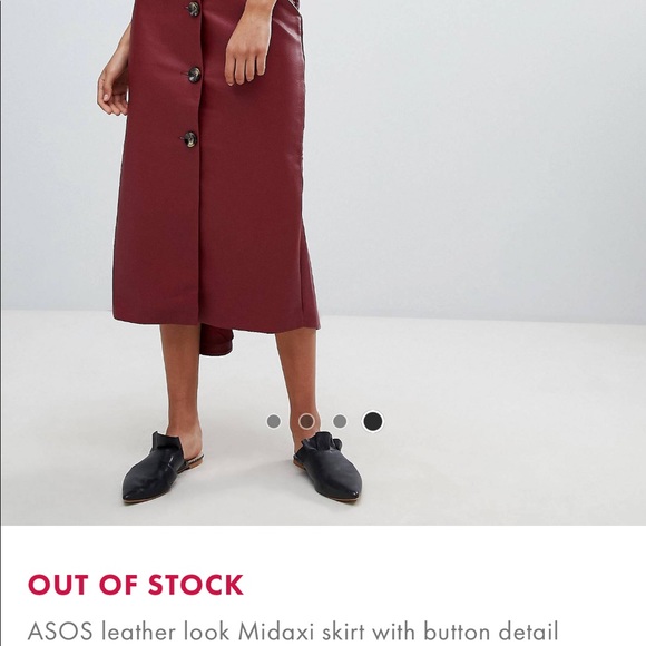 ASOS leather look Midaxi skirt with button detail - Picture 2 of 4